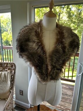 Vintage Raccoon Fur Stole Scarf, Collar
